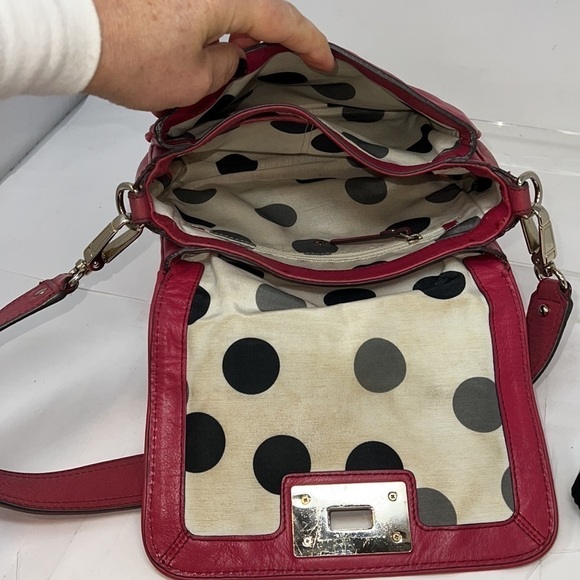 Kate Spade New York Pink Leather Front Flap Turn Lock Shoulder Bag - Picture 8 of 14